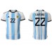 Tanie Strój piłkarski Argentyna Lautaro Martinez #22 Koszulka Podstawowej MŚ 2022 Krótkie Rękawy